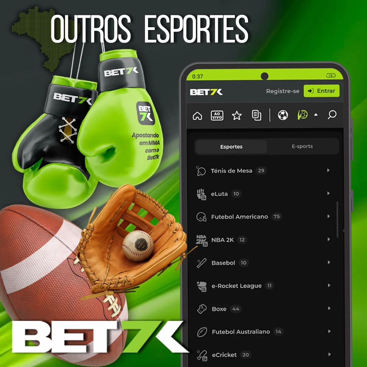 Apostas em outros esportes na casa de apostas Bet7k no Brasil