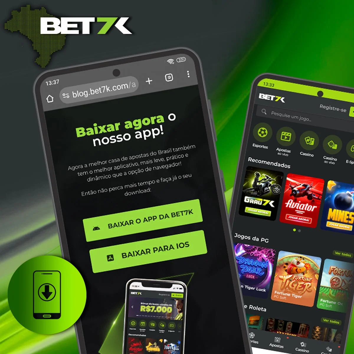 Aplicativo de apostas conveniente da casa de apostas Bet7k no Brasil