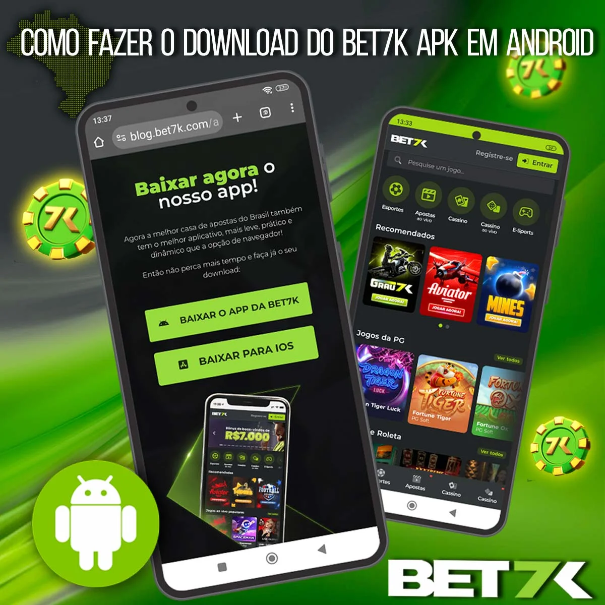 Revisão da instalação do aplicativo para Android da casa de apostas Bet7k no Brasil