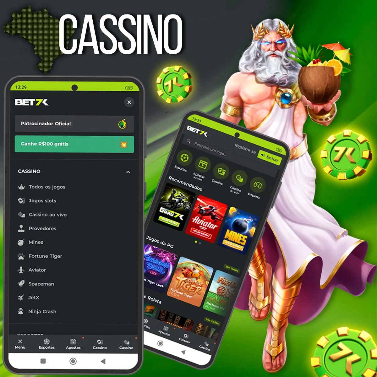 Variedade de jogos no Bet7k Casino no Brasil