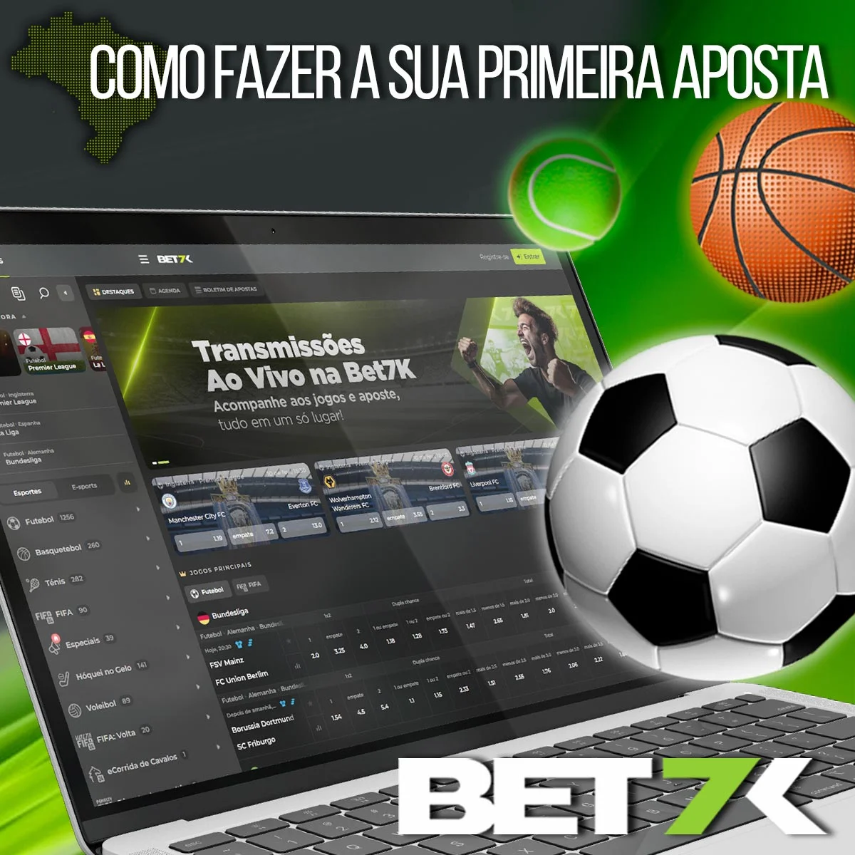 Como fazer sua primeira aposta na casa de apostas Bet7k no Brasil