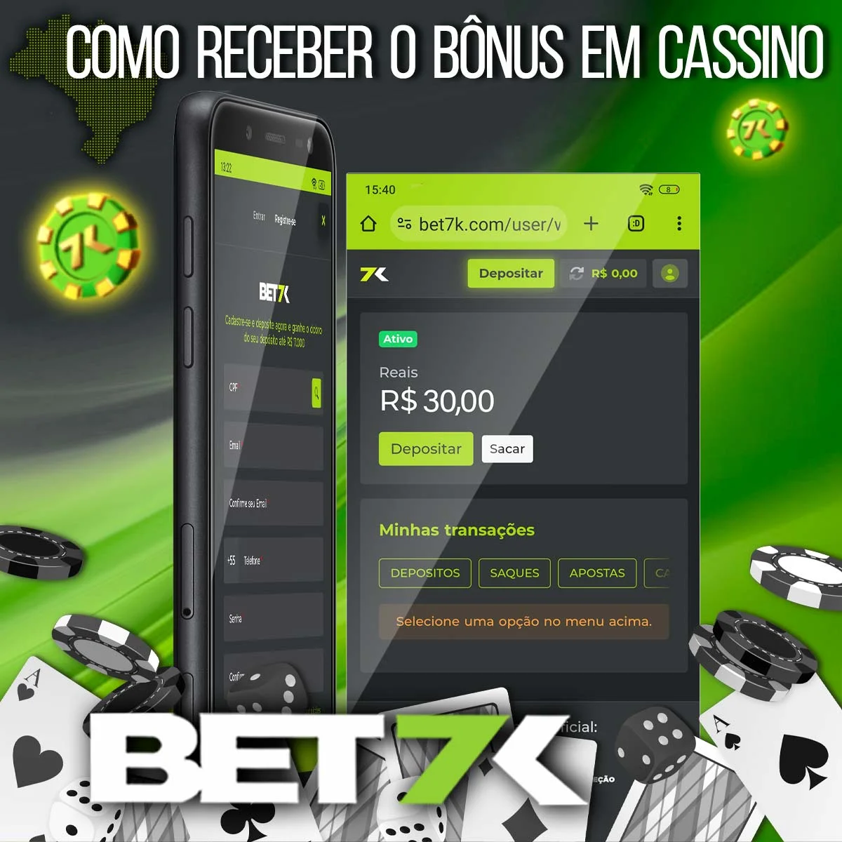 Instruções sobre como ativar o bônus de boas-vindas da casa de apostas Bet7k no Brasil